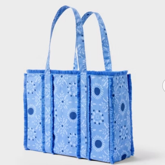 Star Medallion Fringe Canvas Tote Bag Blue - Roller Rabbit x Target - Picture 3 of 4